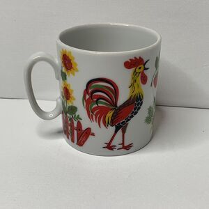 Royal Crown Chanticleer By Tina 44/381 Rooster Floral Mug Cup